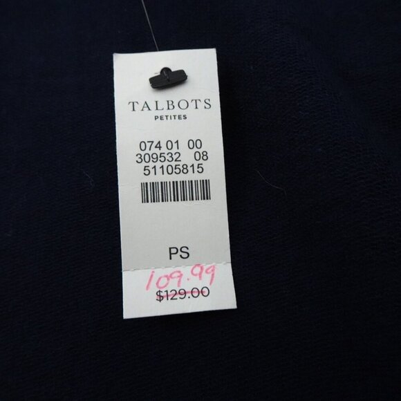 Talbots Jacket Women's Petite Size SP Blue Plaid Zip Front Elbow Patches - Picture 7 of 8